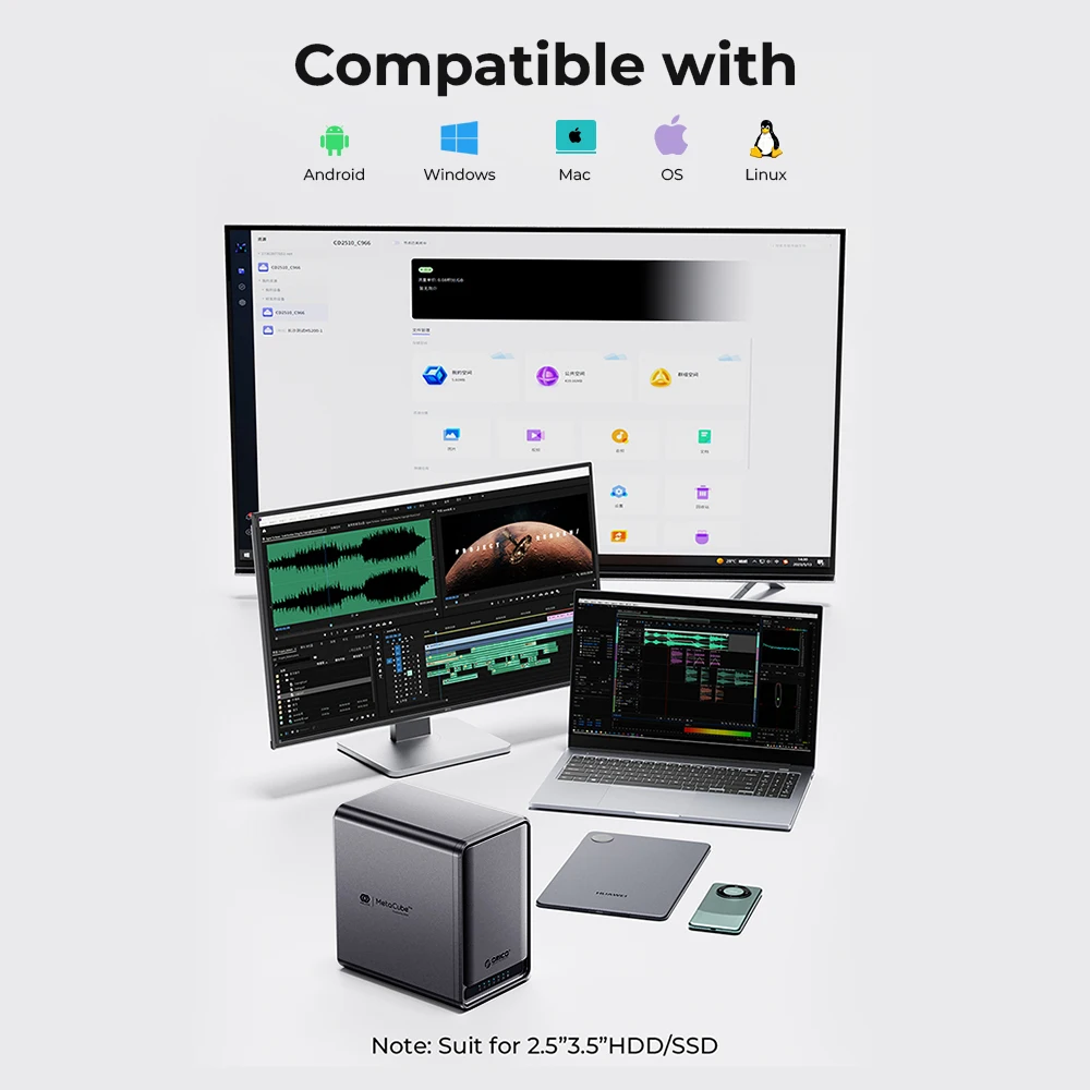 【Доставка из Бразилии】ORICO TS500 USB 3.2 SATA 3.0 NAS 5-процессорный ...