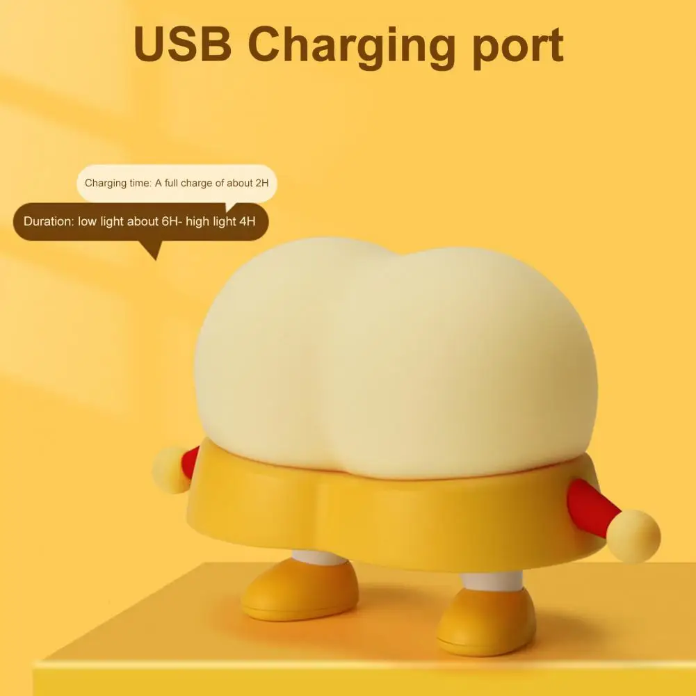 

Night Light Rechargeable Cartoon Night Lamp Dimmable Soft for Bedside Decoration Flicker-free Led with Multi-color Options Table