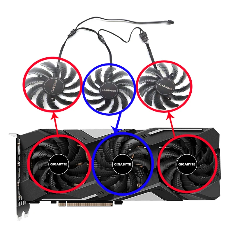 

Кулер для видеокарты Gigabyte Radeon RX 5500 5600 5700 XT GTX 1660 1600