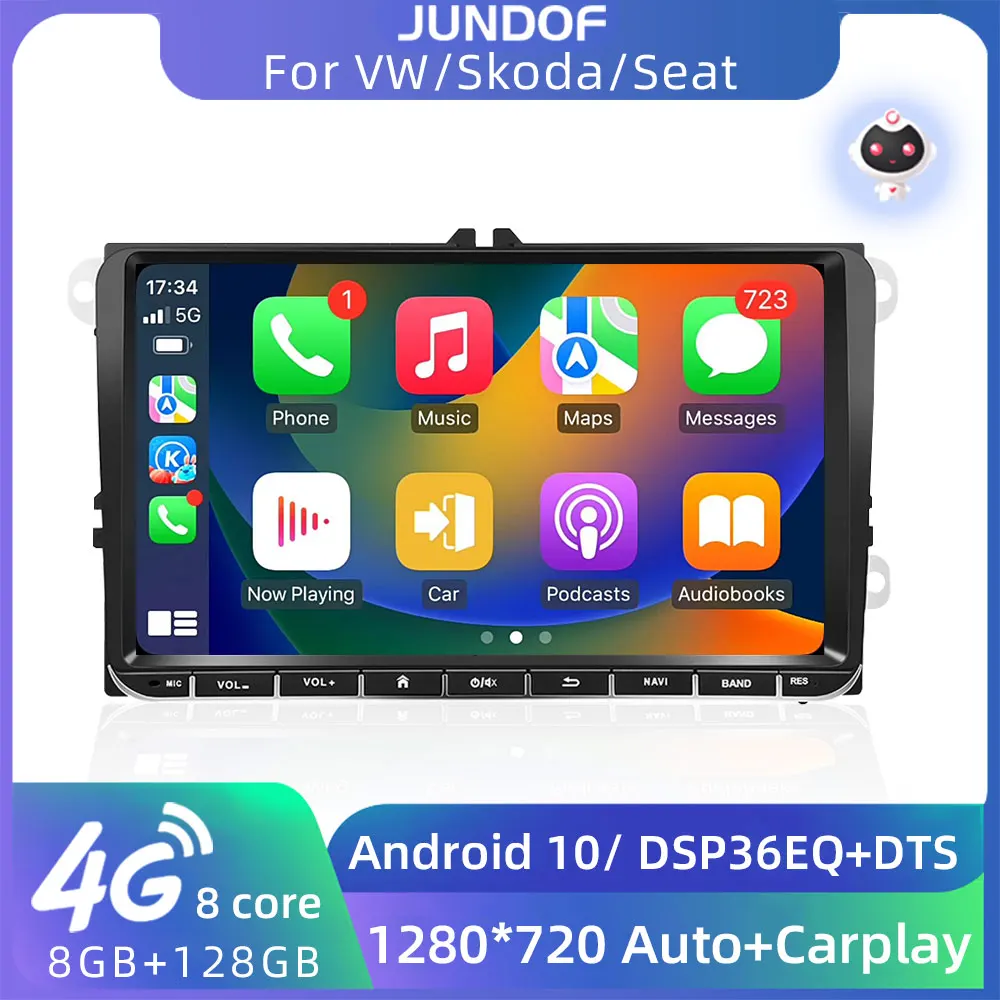 JUNDOF 9" 2 Din Android Car Multimedia Player For VW/Volkswa