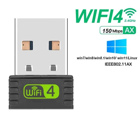 Беспроводная сетевая карта 2,4 ГГц, Wi-Fi, 4 USB-адаптера, бесплатный накопитель, USB Ethernet, Wi-Fi-ключ, Lan-карта, приемник для ПК, ноутбука, настольного компьютера