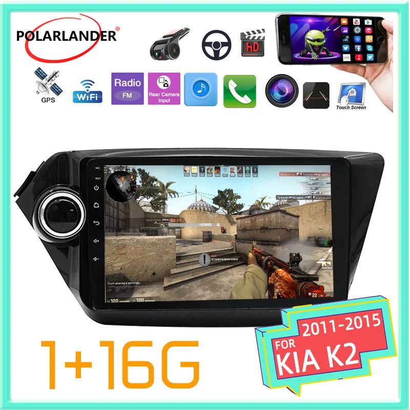 

Automotive Radio 2 Din Touch Screen BT Multimedia 9" GPS Navigation WiFi Mirrorlink Android 9.1 1+16G For Kia Old K2 2011-2015