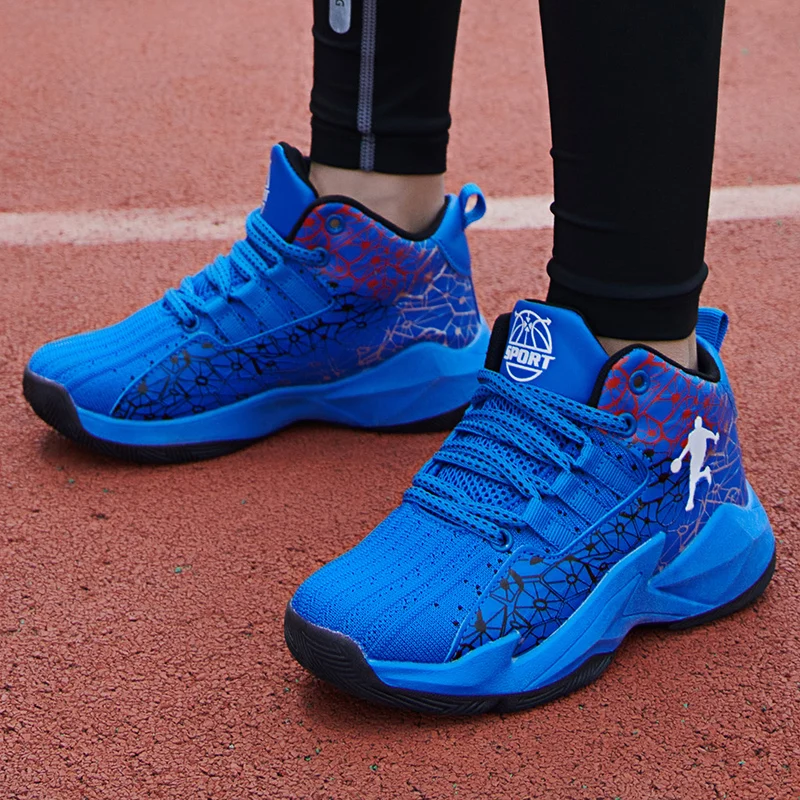 

Children Sneakers High Top Kids Basketball Shoes Leather Non-slip Girls Sport Shoes Rubber Child Boy Girl Trainer Basket Boots
