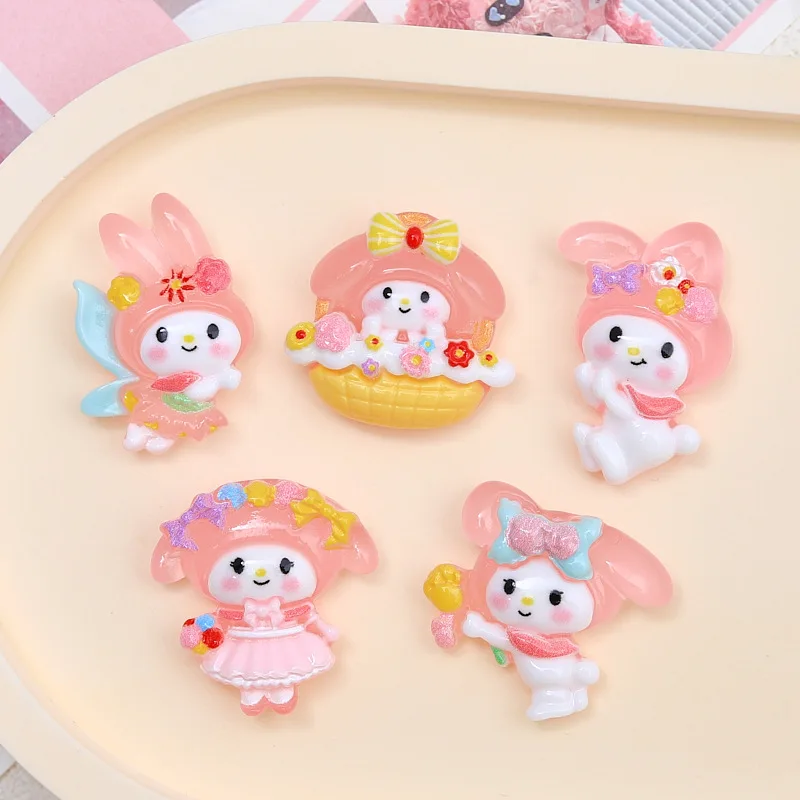 100 шт. Мультяшные Sanrio Kuromi Melody плоская задняя сторона кабошон украшения для волос
