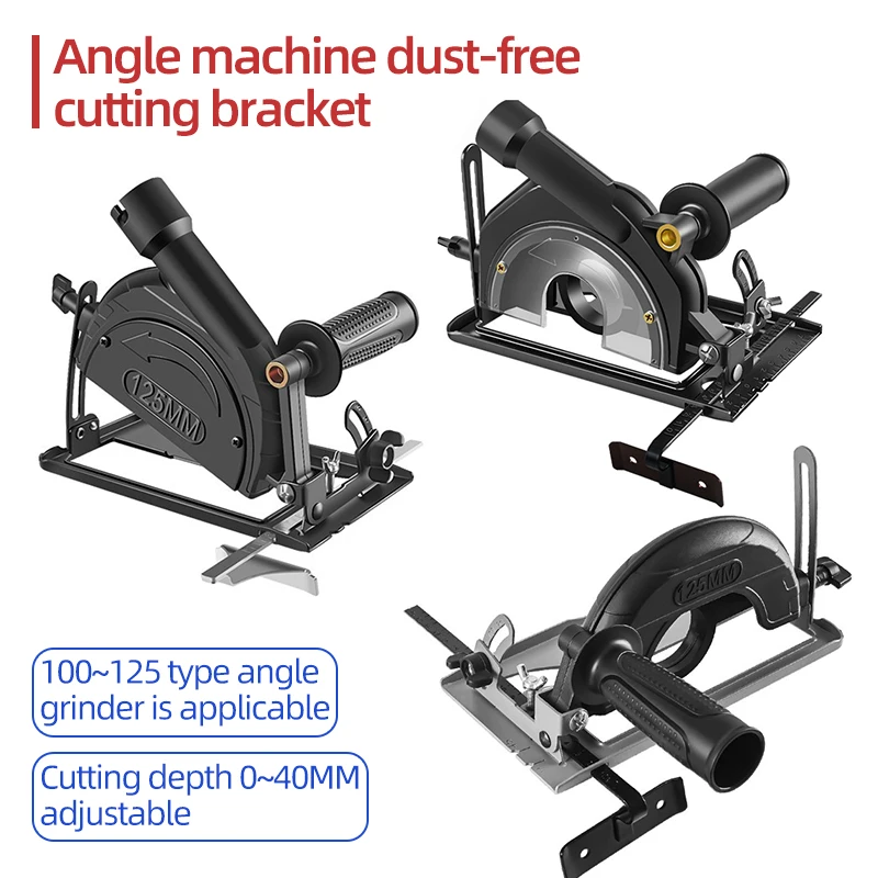 

Hand Angle Grinder Converter To Cutter 40mm Depth Adjustable Grinder Bracket Cutting Woodworking Table Tool with Guide Ruler