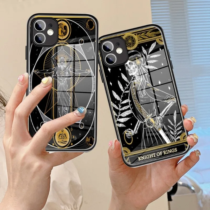 Чехол для телефона Le Tarot из закаленного стекла IPhone 14 13 11 12 Pro 8 7 Plus X MAX XR XS MINI