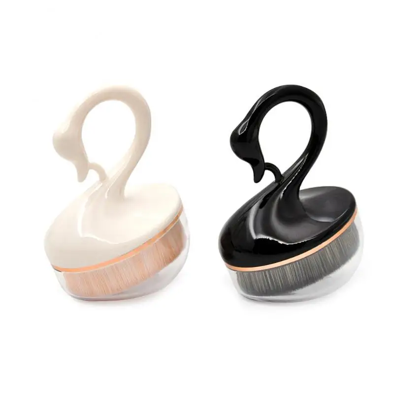 

1Pc Mini Foundation Brush Portable Makeup Powder-free And Non-marking Soft Hair White/Black Swan Makeup Brush Cosmetics New