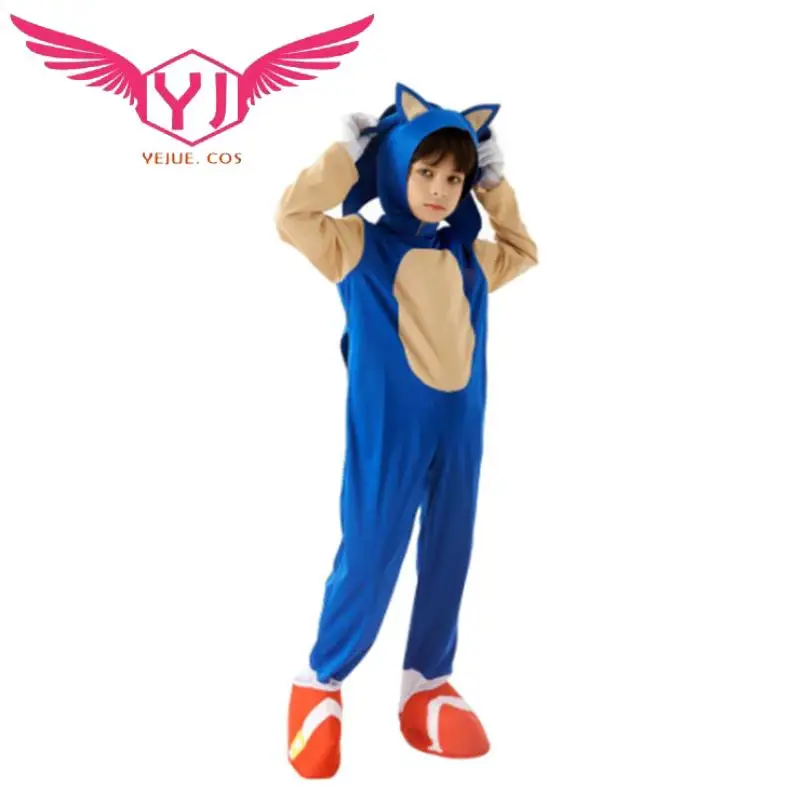 

Sonic Cosplay Costume Kids Jumpsuit Boy Cosplay Game Dress Up Stage Performance Outfits Halloween Carnival Suit