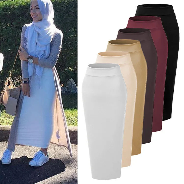Cotton Ankle Length Button Casual Maxi Skirt Muslim Products Islamic Clothing Sets African Turkey Elegant Modest Musulmane