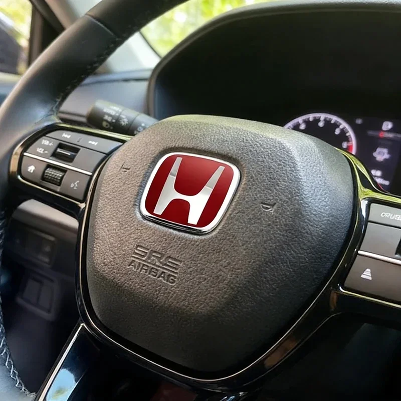 Фото Наклейка-эмблема на руль автомобиля для Honda Civic, CRV, Accord, Fit, Jazz, HRV, Vezel, City, Odyssey – Декоративный значок-стикер №1