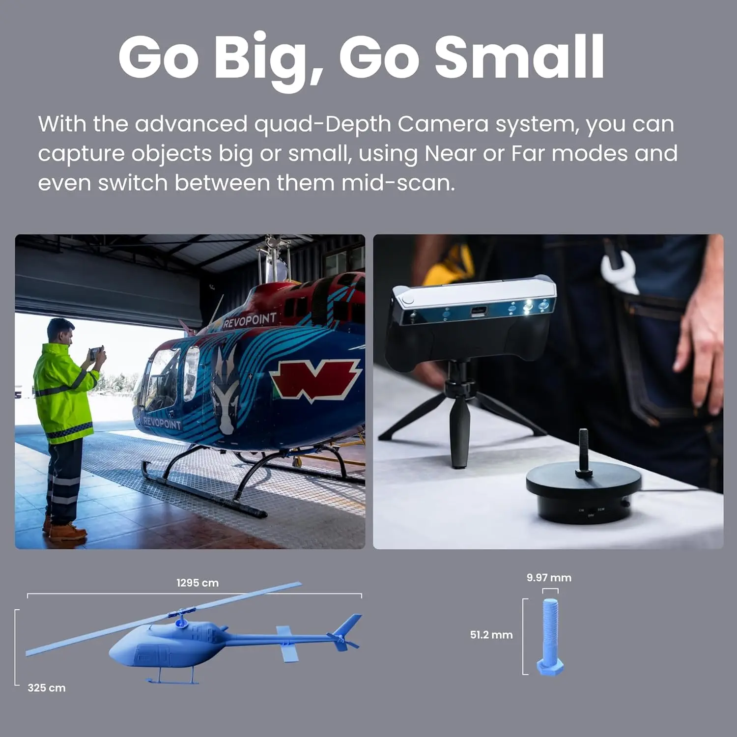 3D-сканер Revopoint MIRACO для 3D-печати портативный сканер все в одном аккумулятор с