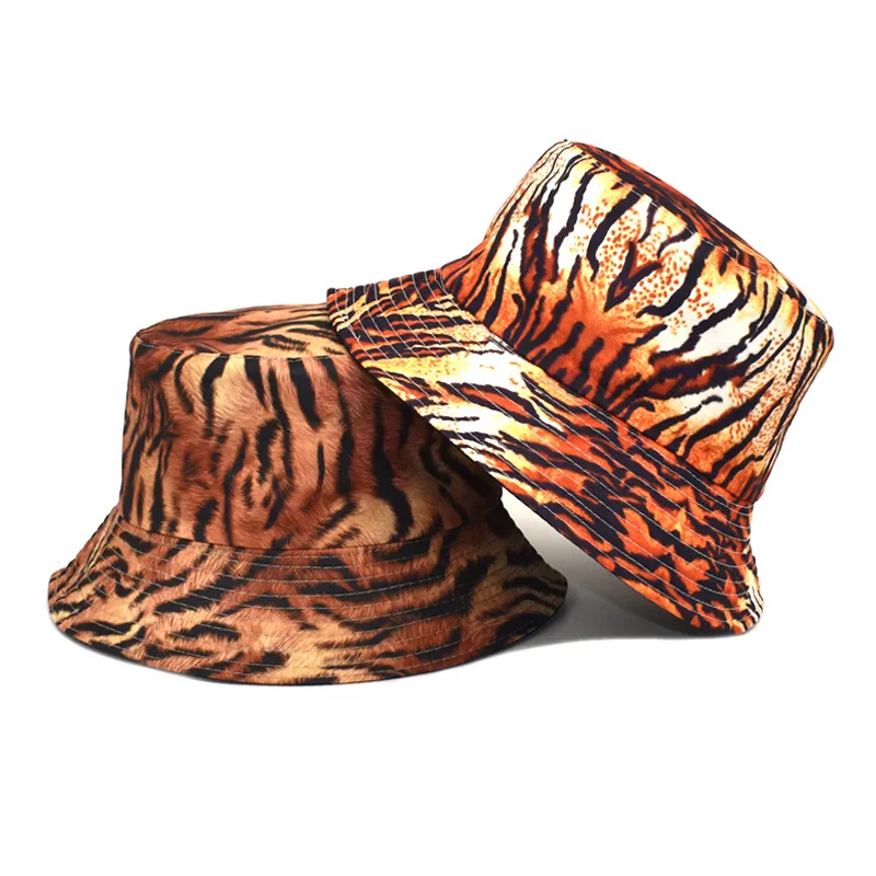 

Spring Summer Leopard Print Bucket Hat for Women Men Outdoor Foldable Bob Fisherman Hat Girls Boys Panama Sun Hat