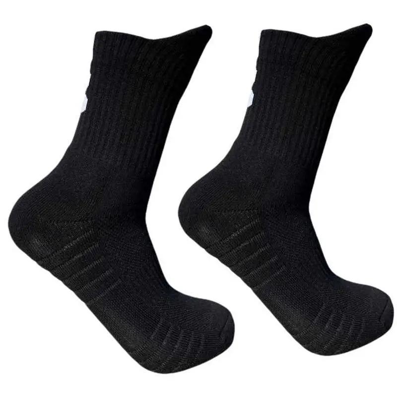 Basketball Running Socks Adult Medium Sleeve Socks Thickened Sweat-absorbing and Breathable High Top Badminton Socks Cotton Sock