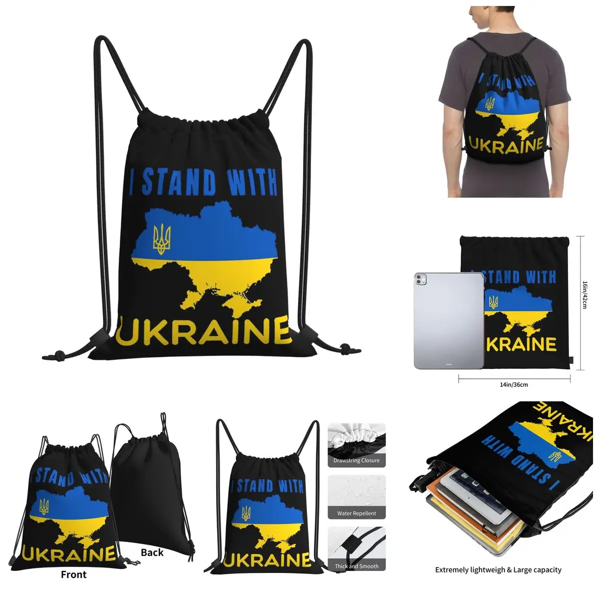 

Ukraine Drawstring Bags Gym Bag Funny Backpack Funny Novelty commonwealth Rucksack
