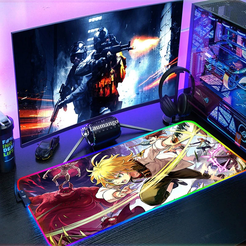 

The Seven Deadly Sins Large Mouse Pad Gaming Desk Protector Gamer Keyboard Pc Accessories Mousepad Xxl Mat Extended Mice Office