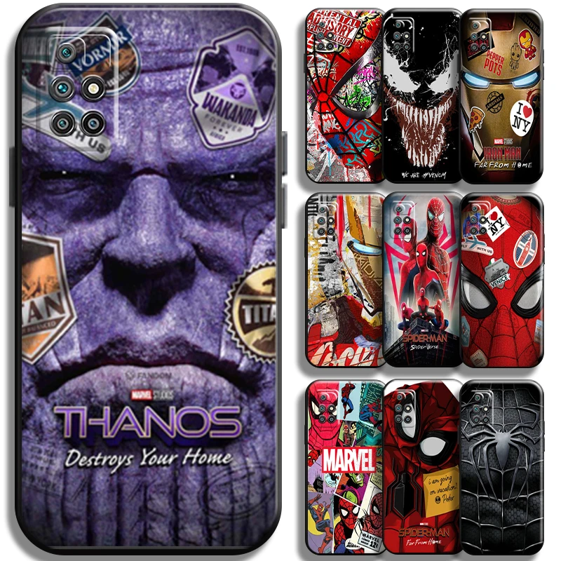 

Venom Spiderman Iron Man For Xiaomi Redmi 10 Phone Case Funda Soft Full Protection Liquid Silicon Carcasa TPU Cases Shockproof