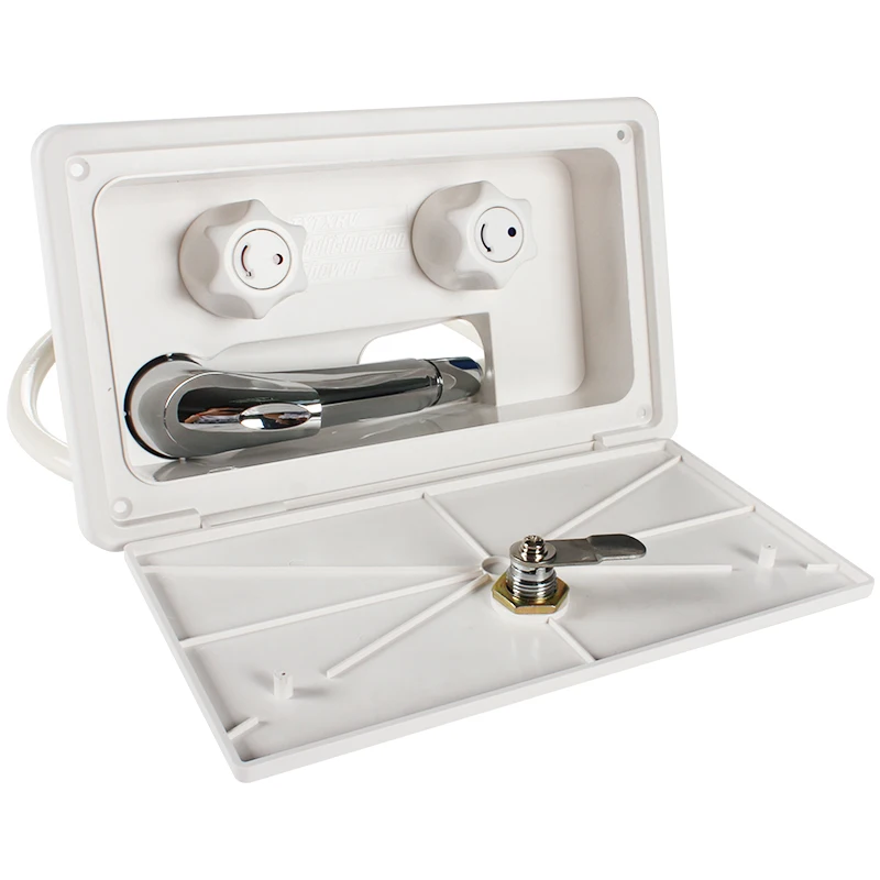 

OEM White Color UV Resistance RV Exterior Shower With Lock Boat Caravan Accessories RV Outdoor Shower