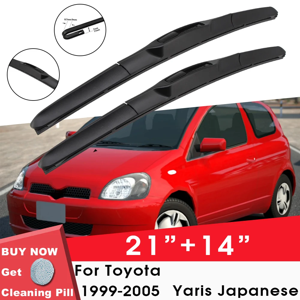 

Car Wiper Blade Front Window Windshield Rubber Wiper For Toyota Yaris Japanese 1999-2005 21"+14" LHD RHD Car Accessories
