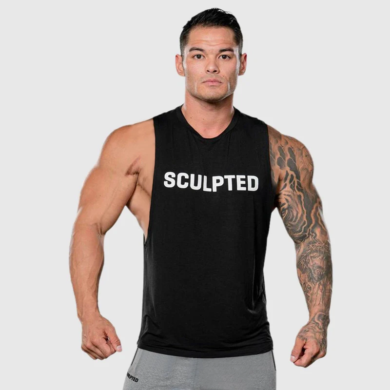 

Summer new men's sports fitness vest Cotton slim round neck sleeveless vest gym bodybuilding trend top Casual menswear