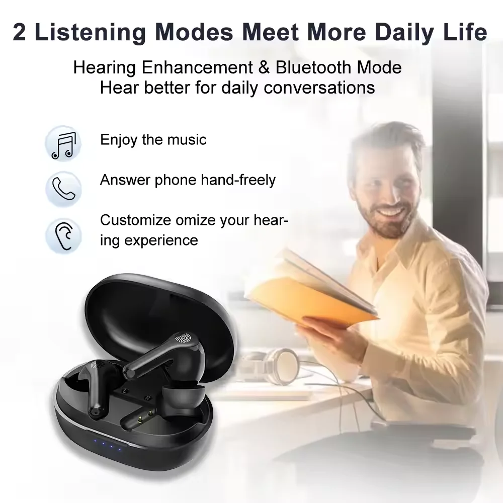 Слуховой аппарат Bluetooth 12-канальный интеллектуальный шумоподавитель приложение