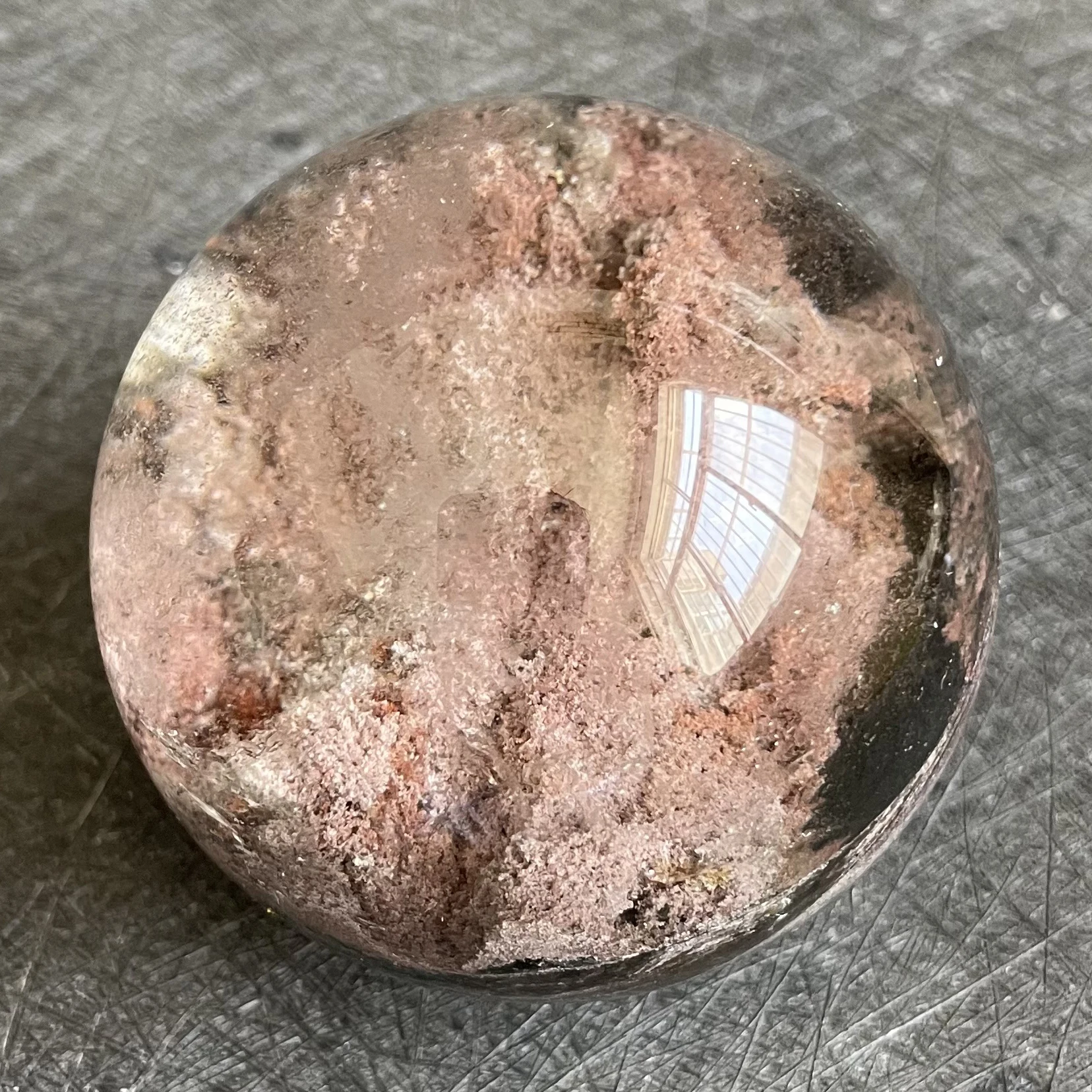 

300g Natural Crystal Ball Green Phantom Sphere Rock Decoration Rough Polished Quartz Stone Healing