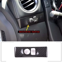 car headlight adjustment switch trim cover car styling 100 carbon fiber for nissan gtr r35 2008 2016 interior accessories