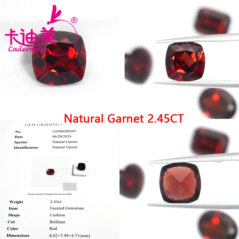 Натуральный Красный Гранат в ограненной подушке свободный камень гранат