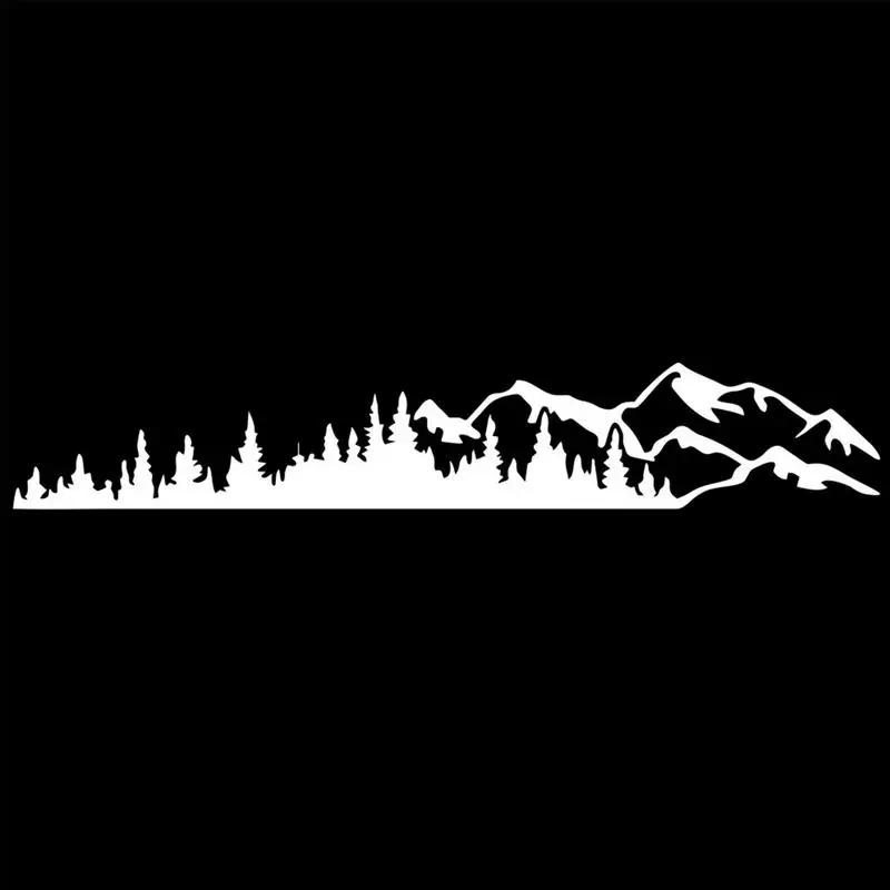 Виниловая наклейка с изображением лосячих деревьев, леса и гор