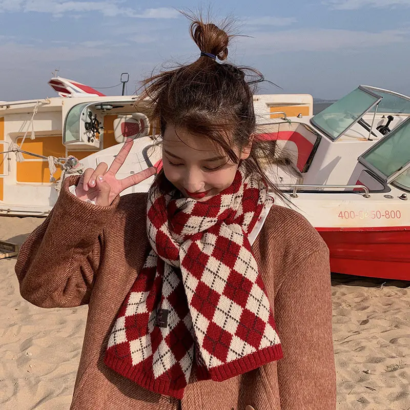 

Fashionable Plaid Scarf Winter Warm Cashmere Women's Long Pashmina Foulard Women's Scarf Women's Shawl Design New