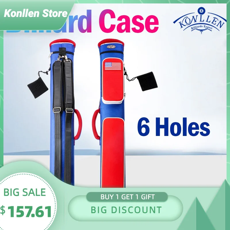 

KONLLEN Billiard Case 6 Holes Case Handmade 5.5*12.5*88cm Oval Embroidery Bag fashion Billiards Accessories