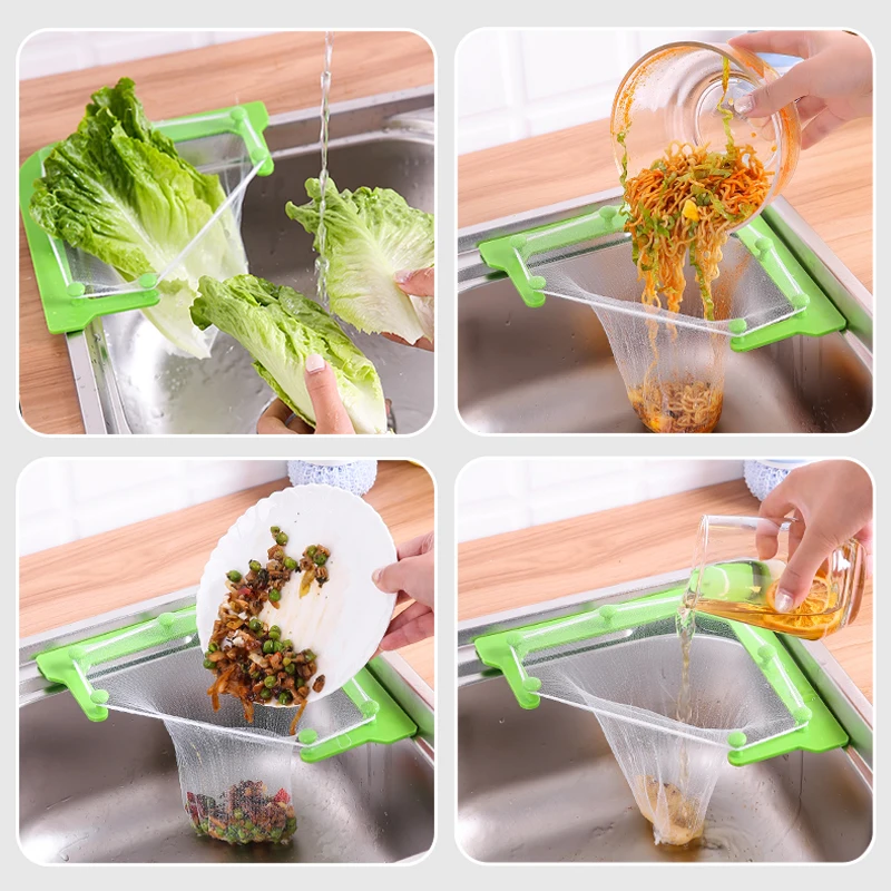 Kitchen Sink Garbage Filter Leftover Triangle Hanging Mesh Drain Multifunctional |