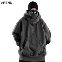 spring autumn high collar hoodie loose comfortable mens clothes harajuku hiphop streetwear fleece hooded oversize sweatshirt