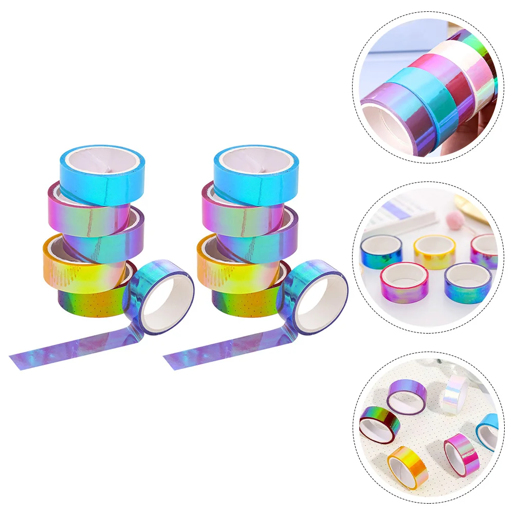 

12 Rolls of Self-adhesive Decoration Tapes DIY Notebook Tapes DIY Gradient Tapes