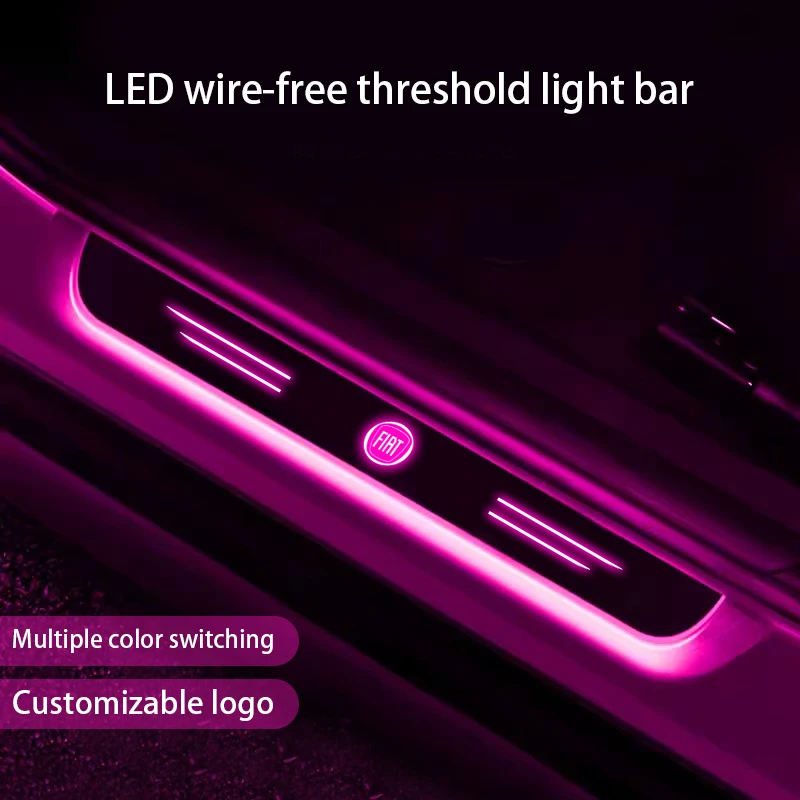 

Car Door Wireless sill light For Fiat 500 500C 500X 500L Panda TIPO Punto PUNTO SEICENTO BRAVO LED Welcome Pedal Atmosphere lamp