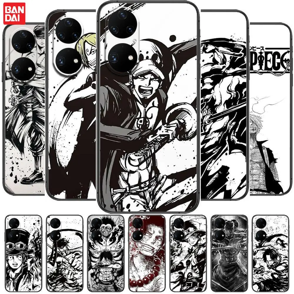 

Hot selling*One Piece Phone Case For Huawei p50 P40 p30 P20 10 9 8 Lite E Pro Plus Black Etui Coque Painting Hoesjes comic fas