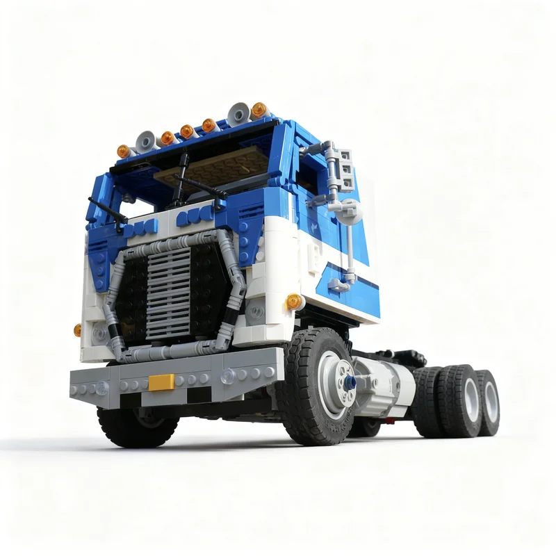 Фото 2043 детали MOC FORD WT9000 1:17 Модель грузовика-кабовера, конструктор, развивающая игрушка для детей, подарок на день рождения/Рождество №4