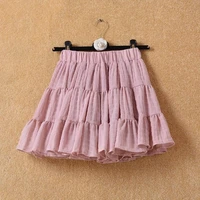 college style 2022 summer pleated tutu mini womens all match elastic waist cake short skirt high waist a word anti light fairy