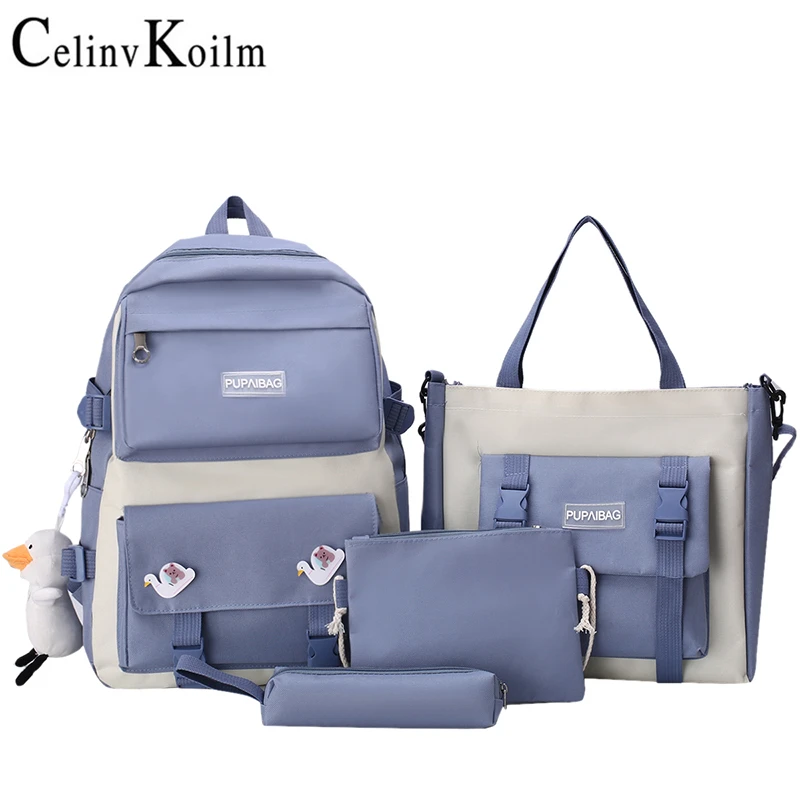 

Celinv Koilm рюкзак, наборы, школьные сумки для подростков, унисекс, студенты 4 в 1, вместительный рюкзак для колледжа, класс, модный рюкзак