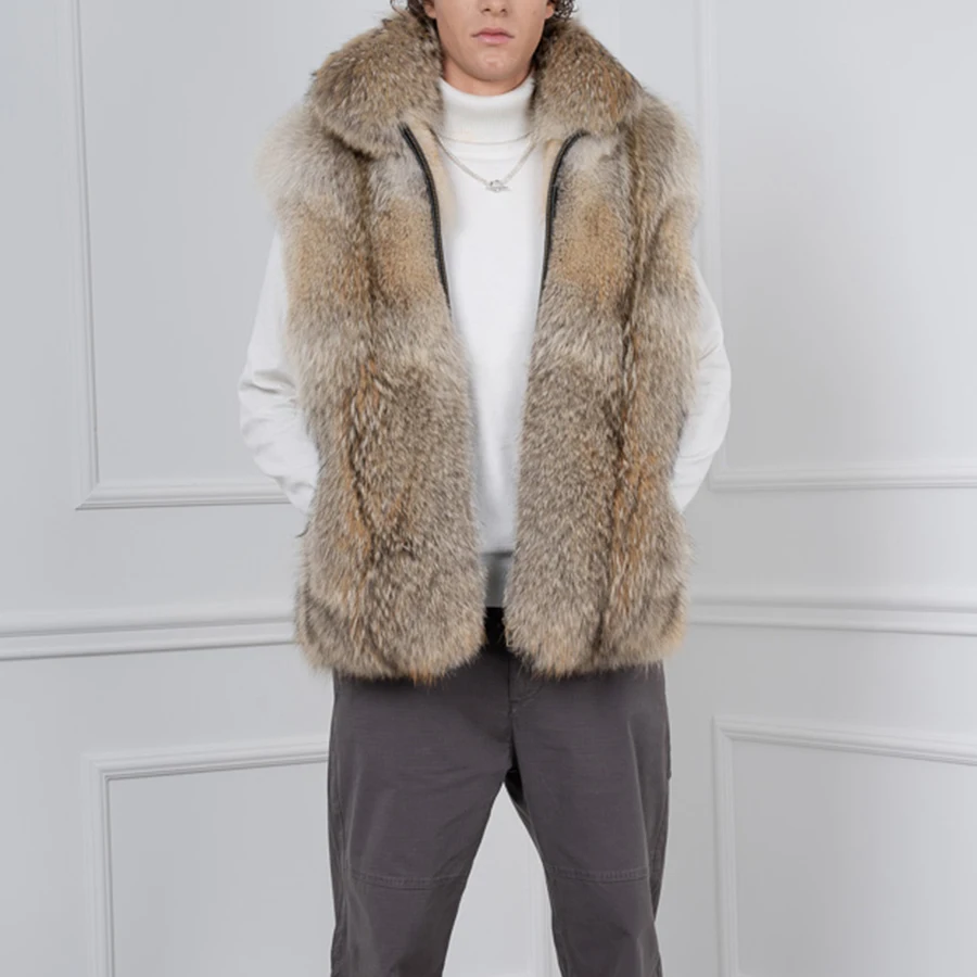 Мужской жилет из натурального меха
