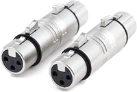 xlr female to female ancable 2 pack xlr 3 pin female to 3 pin female adapter gender changermic barrel extension