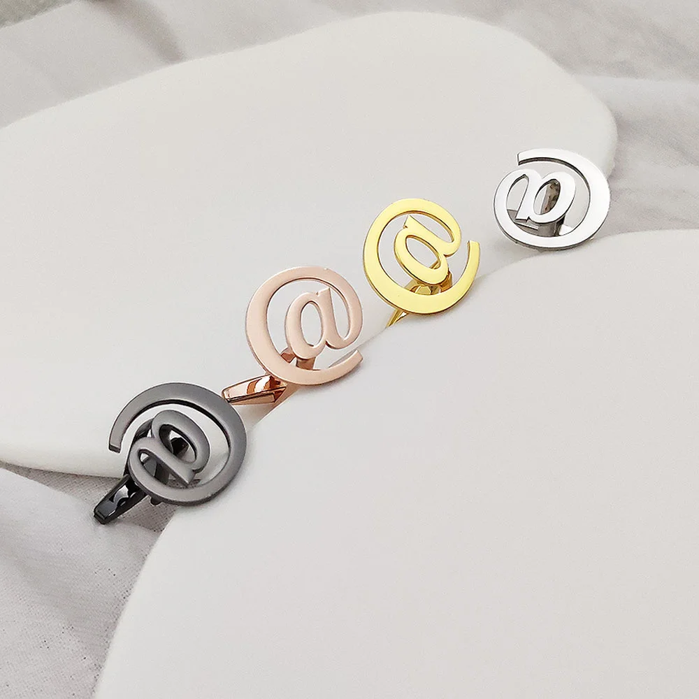 

Качественные золотые запонки для мужчин, персонализированные серебряные запонки «@» для мужчин, аксессуары для костюмов, свадебные украшен...