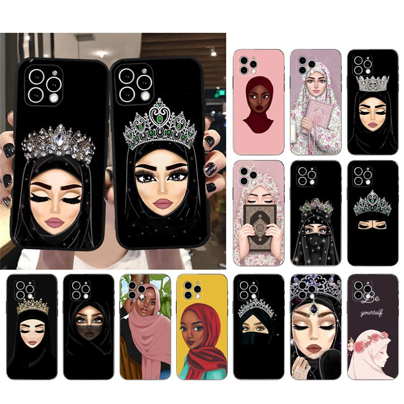 

Phone Case For iphone 14 Pro Max 13 12 11 Pro Max XS XR X 12mini 14 Plus SE Muslim Islamic Gril Eyes Woman Hijab Funda
