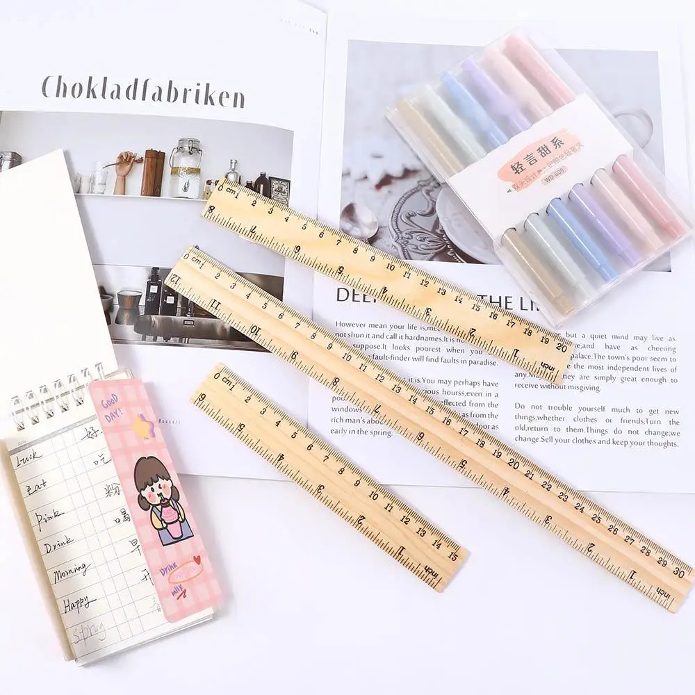 

Office School Supplies Stationery Children Student Teacher Wooden Rulers Straight Rulers Rulers Drawing Rulers