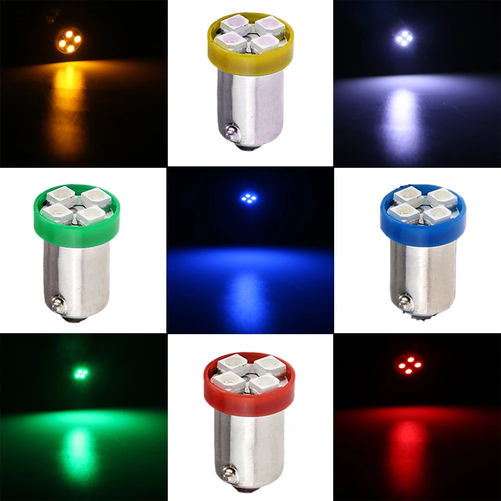 Грузовик 12 в 10 шт. BA9S T4W T11 1210 4 SMD СВЕТОДИОДНЫЙ ные лампы белые синие красные