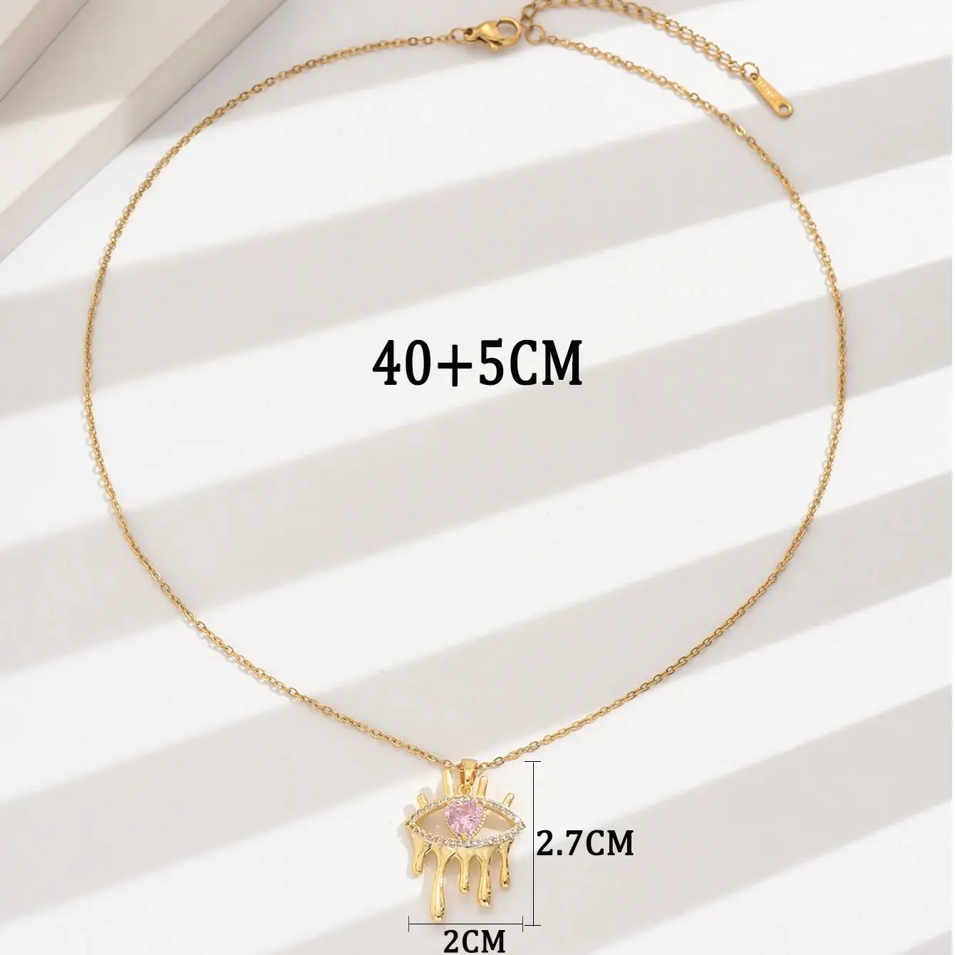 Poulisa Женское Ожерелье С Подвеской В Виде Конского Глаза Кубический Цирконий Пыль