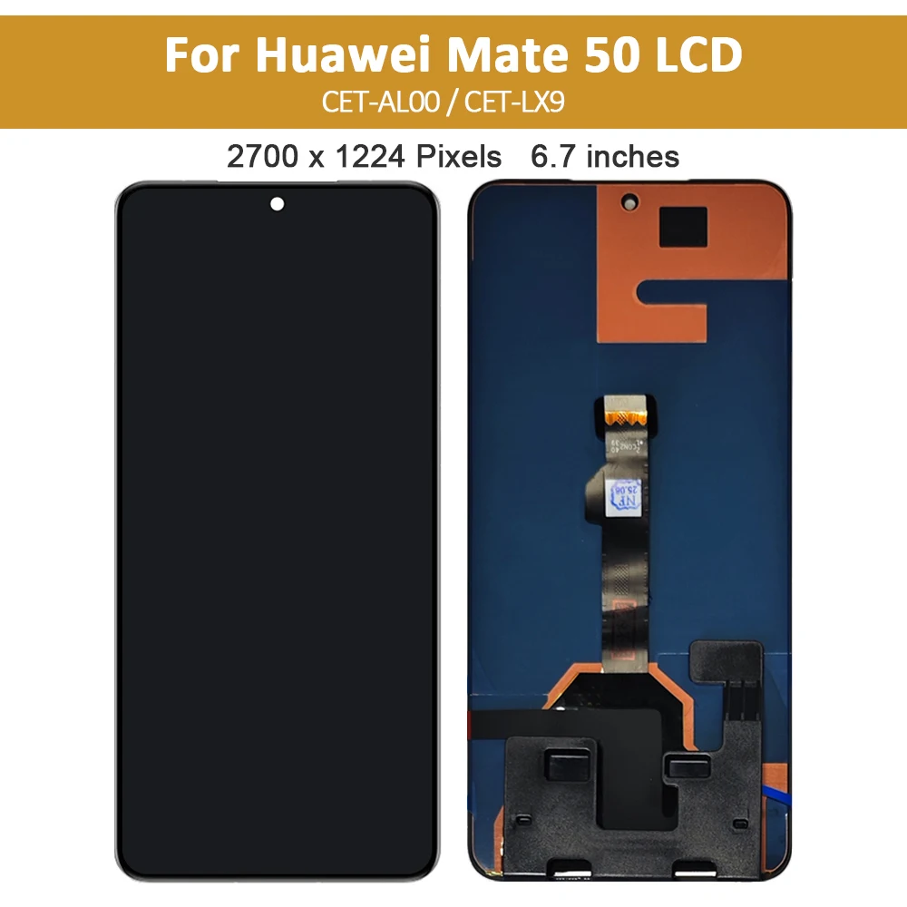 Фото Оригинальный 6,7-дюймовый OLED-дисплей для Huawei Mate 50, ЖК-дисплей, сенсорный экран CET-AL00 CET-LX9, дигитайзер в сборе для замены экрана Mate 50, №3