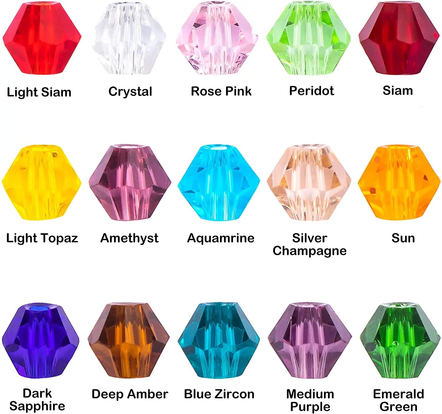 1200Pcs/Box 15 Colors 4mm Faceted Glass Beads Bicone Crystal Beads for DIY Beading Bracelet Necklaces Earrings Suncatcher Crafts