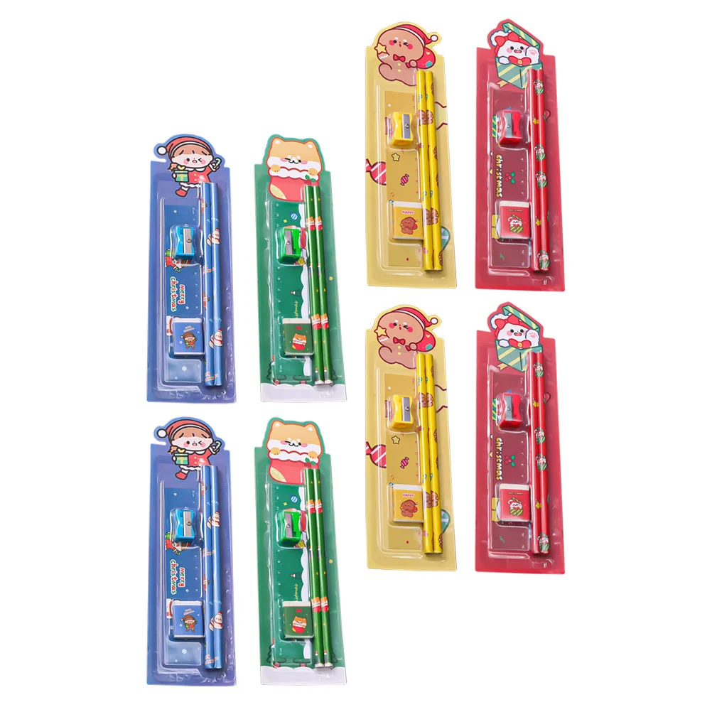 

8 Sets Lovely Simple Lightweight Practical Stationery Christmas Themed Pencils