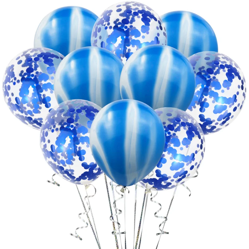 

10pcs Agate balloon Latex metal ballons set Girl boy birthday party deco Baby shower Blue globos Wedding decoration Party baloon