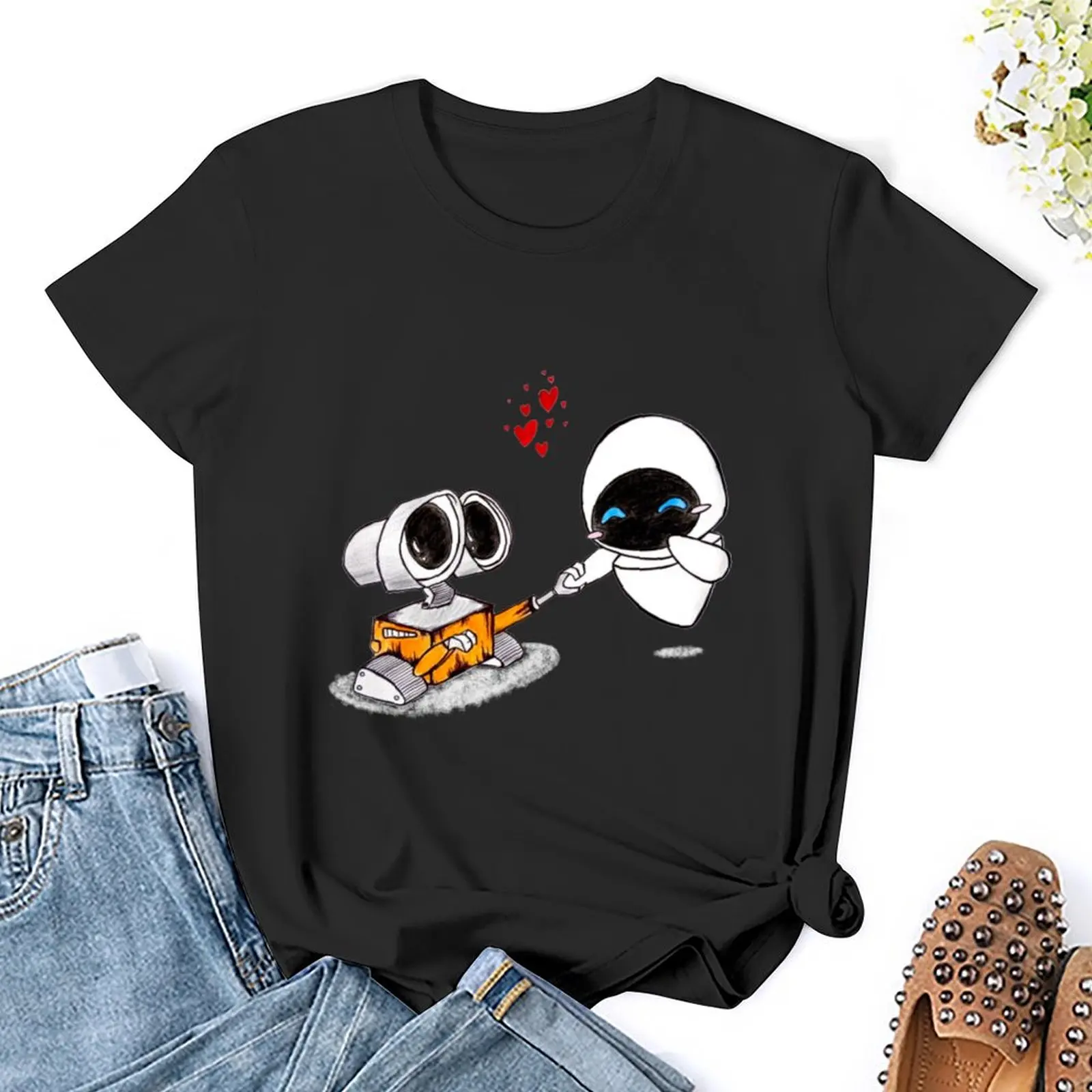 Женская футболка с рисунком стены и Евы